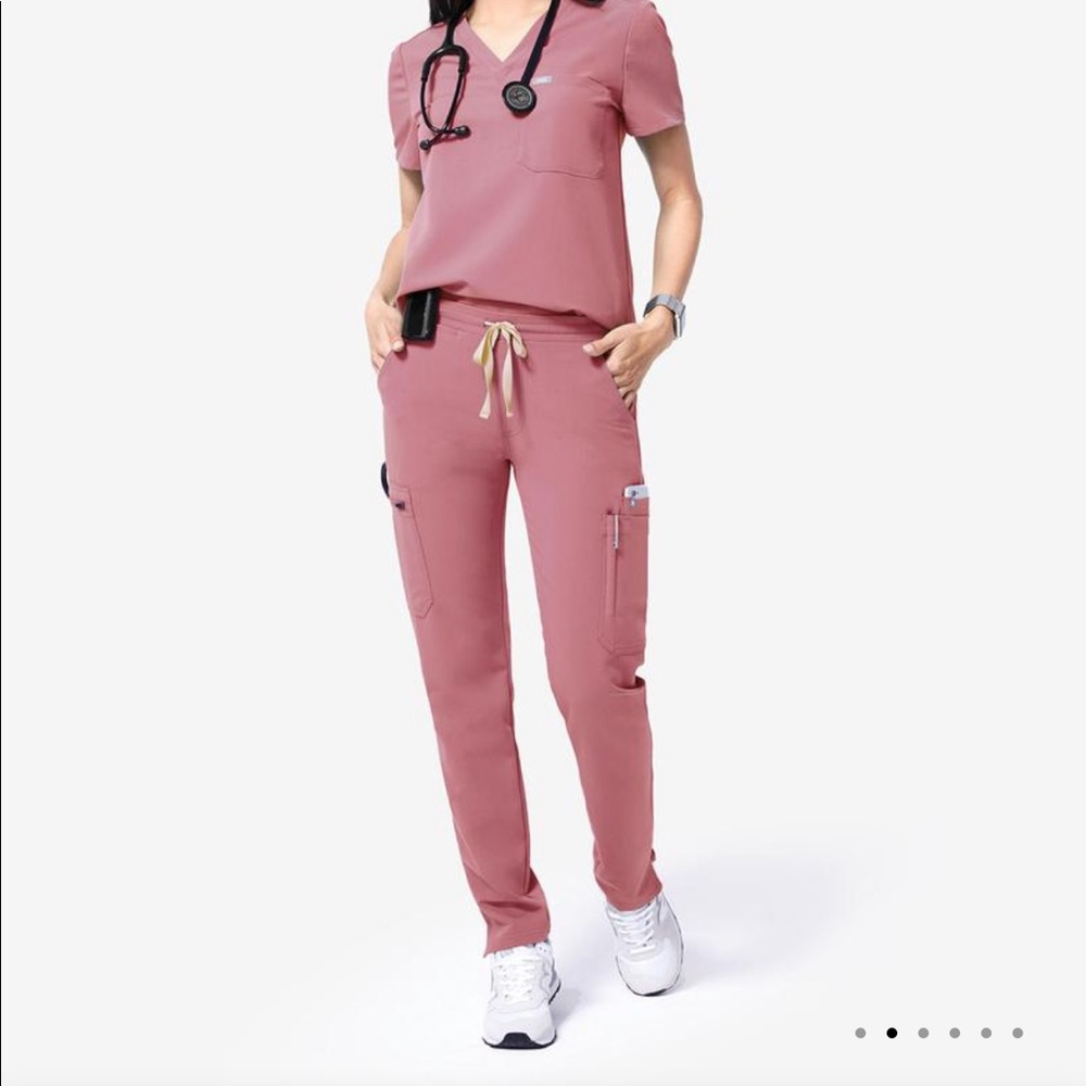 Figs small mauve Yola scrub pants